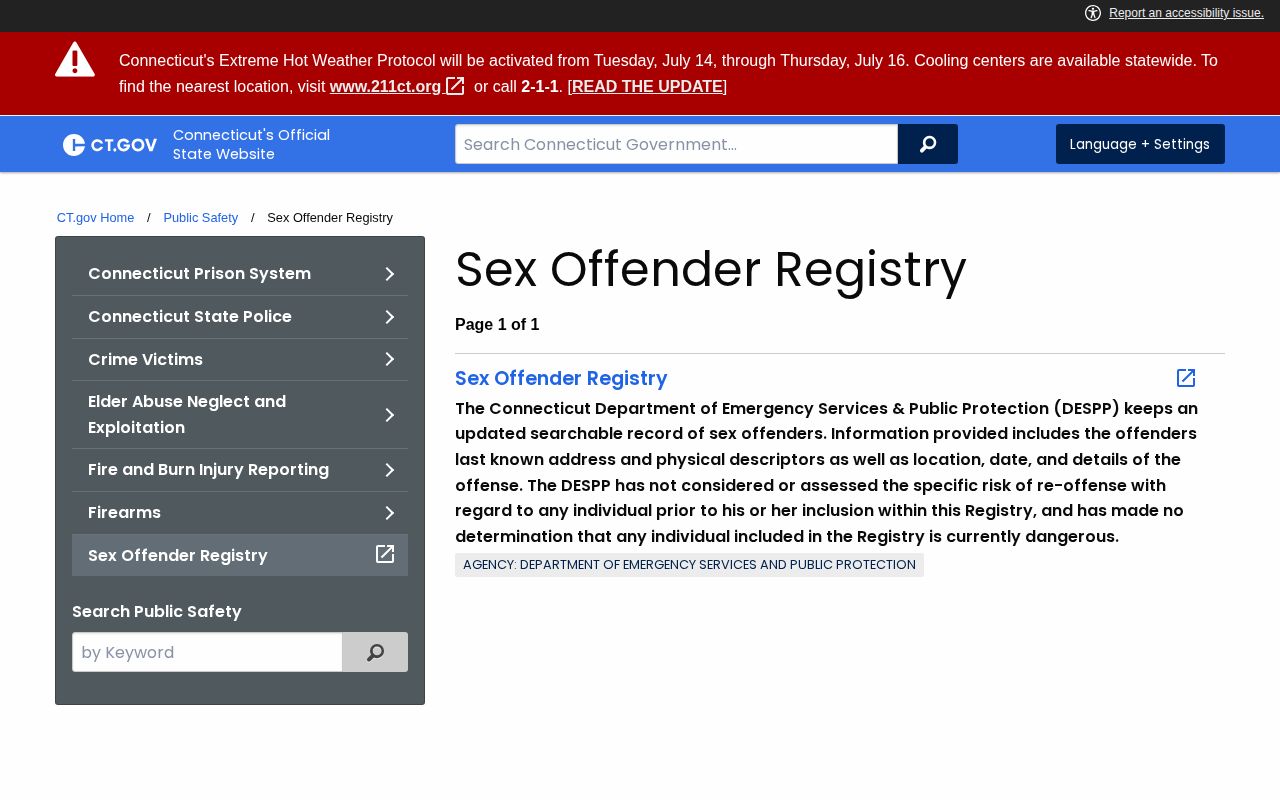 Connecticut registry photo channel for qualifying East Hartford released persons